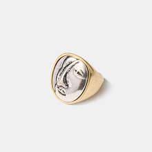 SRCOI-Anillo de plata de primera ley con retrato para mujer, sortija, plata esterlina, Estilo Vintage, redondo geométrico, minimalista, fiesta 2024 - compra barato