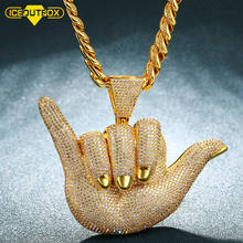 ICEOUTBOX Oversize Hands Pendants Necklace Full Rhinstone Crystal Zircon Rapper Finger Hand Shape For Men's Hip Hop Jewelry Gift 2024 - buy cheap