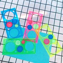 1 pacote/lote crianças quebra-cabeça colorido desenho régua conjunto desenho-ferramenta spirograph régua estudantes diy ferramentas material de papelaria escolar 2024 - compre barato