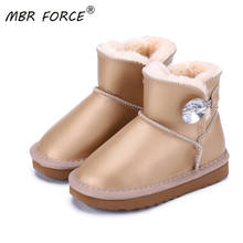 Mbr força 2020 novas crianças quentes botas de neve à prova dcrystal água cristal diamante inverno meninos e meninas moda cor pura botas de neve selvagem 2024 - compre barato