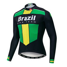 Cycling Jersey Men Long Sleeve 2021 Bike Jersey Shirt Brazil Israel Colombia Russia Germany Poland MTB Bicycle Maillot Ciclismo 2024 - buy cheap