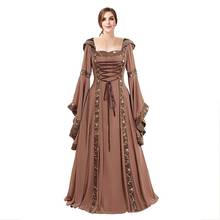 Medieval Renaissance Hooded dress Victorian Ball Gown Square collar with bell sleeve dress Halloween Costume 2024 - buy cheap