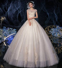 Cap Sleeve Wedding Dresses Plus Sizes Lace Appliques Ball Gown Vestido De Noiva Open Back Wedding Dress Custom Made Size 2024 - buy cheap