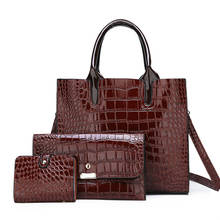 3 Sets Handbags High Quality Pu Alligator Leather Women Handbags Luxury Brands Tote Bag Ladies Shoulder Bag Clutch Messenger Bag 2024 - buy cheap