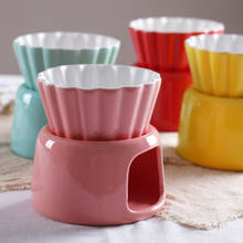 Ceramic Fondue Set Cheese Fondue Kit Chocolate Fondue Pot Ice Cream Pot With Tealight Candles 2024 - buy cheap
