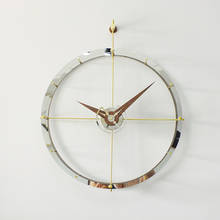 Nordic modern minimalist creativity Spain design wall clock black walnut pointer stainless steel ring brass decorative clock 2024 - buy cheap