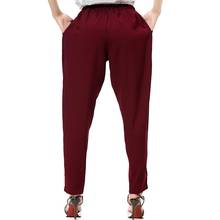 Loose Casual Pants High Waist Solid Color Pocket Wide Leg Long Pants Harem Trousers Straight Pants for Women Office 2024 - buy cheap