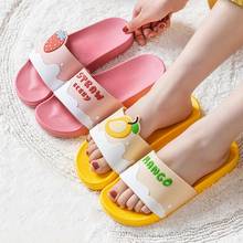 Шлепанцы женские летние на толстой подошве, пляжные сандалии с 3d рисунком фруктов, манго, удобная обувь для девочек 2024 - купить недорого
