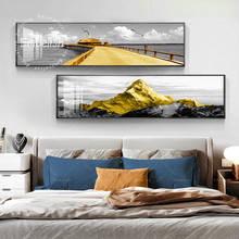 1 Pieces Black And White Golden Mountains Modern Home Decor Wall Art Pictures For Living Room Posters HD Spray Canvas Paintings 2024 - buy cheap