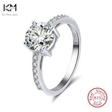 KISS MANDY Real 925 Sterling Silver Women Rings AAA Shiny Cubic Zircon Prong Setting Female Luxury Wedding Ring Jewelry KSR56 2024 - buy cheap