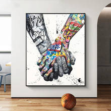 Grafiti Art Tattoo Hand Street, pinturas en lienzo, carteles e impresiones, arte de pared, imagen para habitación de niños, decoración del hogar 2024 - compra barato