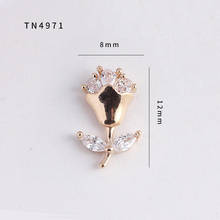 5pcs/lot TN4971 Rose Flower Alloy Zircon Nail Art Crystals nail jewelry Rhinestone nails accessories supplies decorations charms 2024 - buy cheap