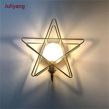 Simple creative star wall lamp post modern restaurant aisle staircase bedroom bedside golden sconce lamp AC85-265V 2024 - buy cheap
