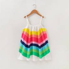 Vestido linha a colorido sem mangas para meninas, vestido infantil para festa de aniversário de 2 a 6 anos 2024 - compre barato