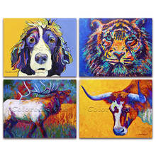 Mosaico completo com bordado e quadrado em 5d, ponto cruz, animal colorido, cachorro, tigre, cervo, vaca, 3d, broca redonda, desenho, mosaico 220 2024 - compre barato