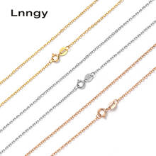 Lnngy-collares de oro amarillo y oro de 18K con forma de O para mujer, colgante de compromiso, cadena de 45cm y 18 pulgadas 2024 - compra barato