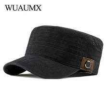 Wuaumx Fashion Military Hats Men Flat Top Baseball Hats Spring Summer Washed Cotton Army Cap Women Solid Sun Visor Cap Casquette 2024 - buy cheap