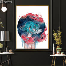 Póster de pescado nórdico abstracto para mujer, impresión en lienzo azul y rojo, personaje de arte y Animal, imagen de lujo, decoración de pared para el hogar 2024 - compra barato