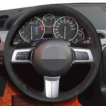 For Mazda MX-5 (Miata)2006-2014 RX-8 2009-2012 CX-7 2006-2009 Black Suede Hand-stitched Car Steering Wheel Cover 2024 - buy cheap