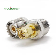 Allishop qualidade sma adaptador conector uhf so-239 so239 fêmea para sma macho conector banhado a ouro de bronze para computador lan 2024 - compre barato