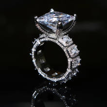 2021 большой площади cz кольцо в стиле хип-хоп, рок-н-Стиль для женщин и мужчин, льдом кубический циркон кольцо Роскошные обручальные кольца, ювелирное изделие, подарок 2024 - купить недорого