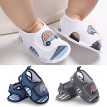 Sandálias de verão para bebês recém-nascidos, sapatos de berço com sola macia estampadas de desenhos animados, para meninos e meninas, sandálias prewalker 2024 - compre barato