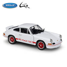 Welly-modelo de coche deportivo de aleación, escala 1:24, 1973, Porsche 911, Carrera RS, clásico, regalo de Navidad 2024 - compra barato