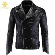 Chaquetas y abrigos de cuero para hombre a la moda de invierno, chaqueta de cuero de Pu, abrigo de motocicleta para hombre 2024 - compra barato