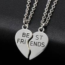 2 Best Friend Pendants Necklaces Share With Your Friends 2PCS New Creative Style Fashion Friendship Broken Heart Parts Necklace 2024 - buy cheap