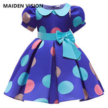 Kids Dress For Girls Dots Big bow Party Prom Gown Children Wedding and Birthday Dress Girls Pageant Formal Dress 2-10 Years 2024 - buy cheap