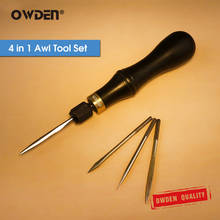OWDEN 4 в 1 Набор инструментов для шитья кожи Awl ремонтные швейные принадлежности набор швейных игл 2024 - купить недорого