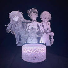 СВЕТОДИОДНЫЙ 3D ночник Ayanami Рей для детской спальни, декоративный светильник с сенсорным датчиком, Цветной RGB ночник с персонажами аниме, настольная лампа 2024 - купить недорого