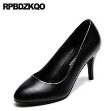 Work Round Toe Stiletto 2021 11 43 Medium Heels Crossdresser 12 44 Size 33 Plus 8cm Black 4 34 Pumps Ladies Formal Shoes High 2024 - buy cheap