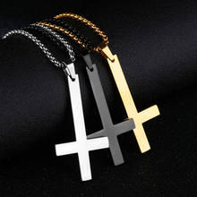 Men Inverted Cross Pendant Necklace Stainless Steel Chain Link Necklaces Jewelry NYZ Shop 2024 - buy cheap
