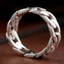 BOCAI New 2021 Trendy Braided Couple Ring s925 Silver Fashion Index Finger Ring for Men and Women 2024 - buy cheap