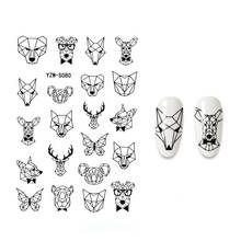 3d novos desenhos animais adesivos de unhas tigre dragão borboleta lobo cobra baleia manicure decoração adesivos para unhas 2024 - compre barato