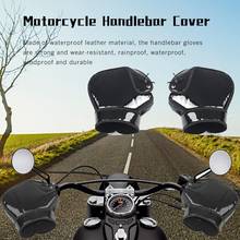 Guantes impermeables para manillar de motocicleta, manoplas de cuero PU, resistentes al viento, mejorados, cálidos, para invierno, 27x27x8cm 2024 - compra barato