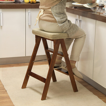 Customized solid wood climbing stool kitchen portable folding stool indoor multifunctional folding ladder ladder ladder 2024 - buy cheap