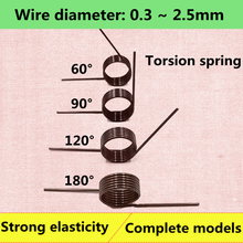 Resorte de torsión en espiral, diámetro de alambre de 2,5mm, en forma de V, 65Mn de acero, anillo de torsión, ángulo de 60, 90, 120, 180 grados, 2 uds. 2024 - compra barato