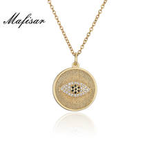 Mafisar Fashion Gold Color Coin Necklace AAA+ Cubic Zirconia Evil Eye Pendant Necklace For Women Wholesale Femme Bijoux 2024 - buy cheap
