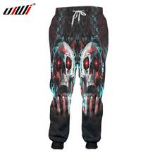 UJWI Man Horror Skull Sweatshirt Men's 3D Harajuku Oversized Red Eye Smoke Pants Printed Cartoon Fitness Trousers 2024 - buy cheap