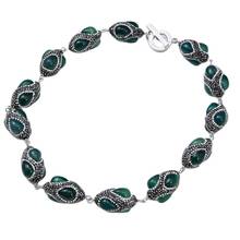 GG Jewelry Natural Green Agates Black Rhinestone Pave Wrap Chorker Necklace For Women Lady Fashion Jewelry Gift 2024 - buy cheap