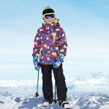 Детский лыжный костюм, брендовый зимний ветрозащитный водонепроницаемый костюм высокого качества для мальчиков, лыжная и Сноубордическая куртка, 2019 2024 - купить недорого