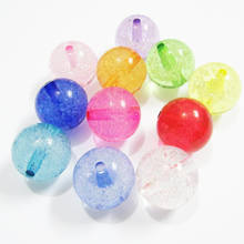 Newest  20mm 100pcs/bag Transparent Acrylic Round Beads With Small Bubbles Inside/For Fashion Chunky Kids Necklace 2024 - buy cheap