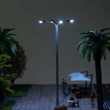 Lámpara de calle luminosa con 4 LED, modelo a escala 1:87/1:100, luz de paisaje, tren artesanal, decoración, construcción, mesa de arena 2024 - compra barato