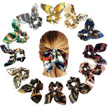 Fashion Hair Jewelry Ponytail Holder Bow Elastic Hair Accessories For Women Scarf New Bow Tie Hair Band Ribbon Headwear 2024 - buy cheap