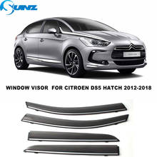 Side Window Visors For  Citroren DS5 Hatchback 2012 2013 2014 2015 2016 2017 2018 Smoke Weathershields Sun Rain Deflectors SUNZ 2024 - купить недорого