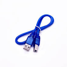 Прозрачный синий 50 см USB 2,0 кабель для принтера тип A штекер типа B двойное экранирование, высокая скорость 2024 - купить недорого