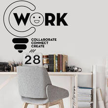 Coworking Space Wall Decal Team Create Connect Work Vinyl Wall Stickers Decor Book Room Home Decoration For Living Room W891 2024 - buy cheap