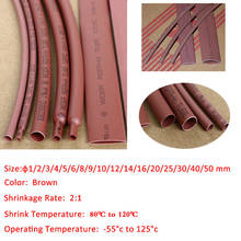 Tubo termorretráctil de 1/5/10/20/50 metros, color marrón, 2:1 φ, 1mm-φ50mm, protección del medio ambiente, Mangas de aislamiento 2024 - compra barato